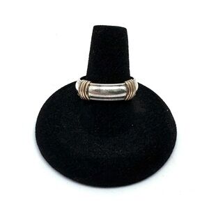 Sterling Silver and Gold Wire Wrapped Band Men’s Ring Size 9